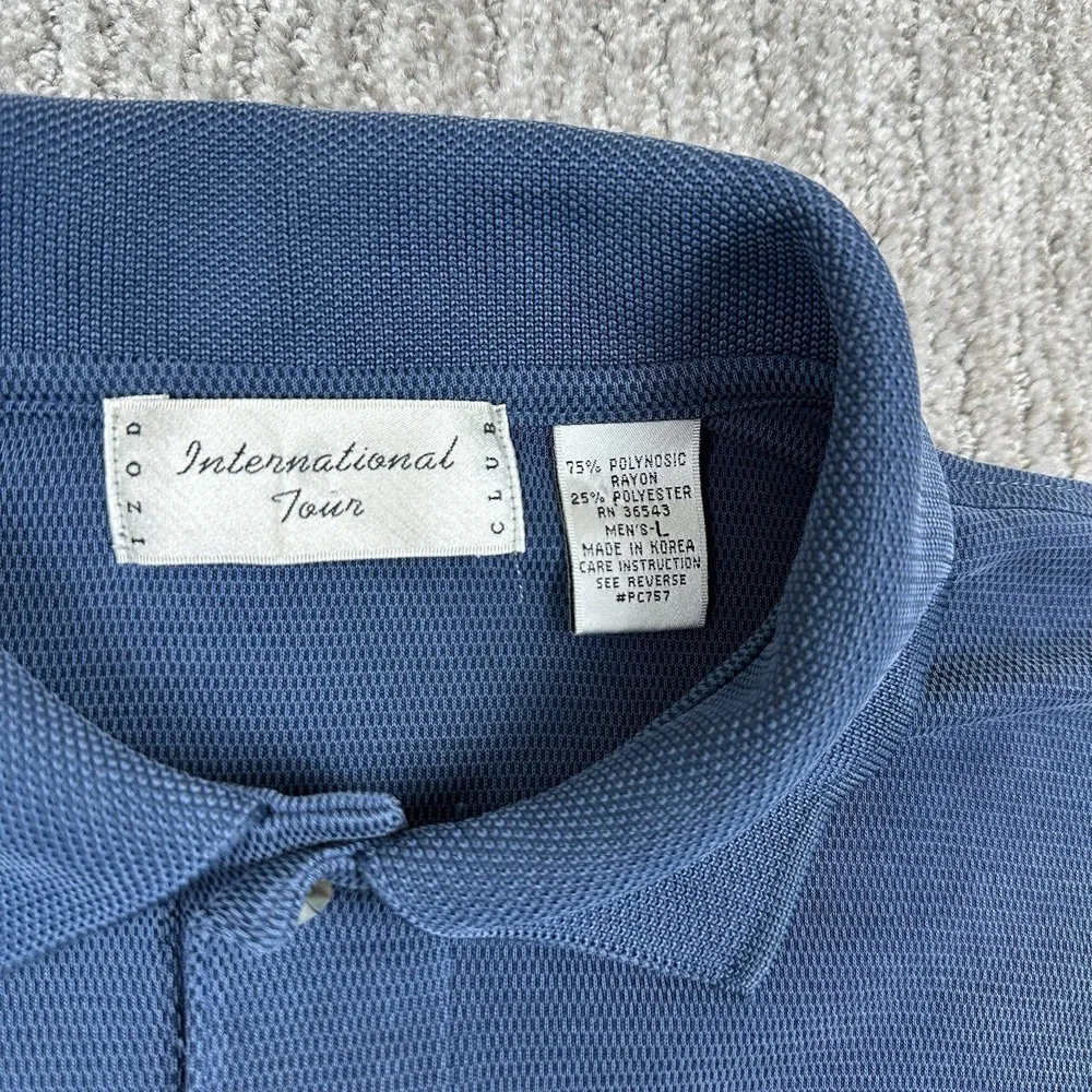 Torrey Pines Vintage Izod Club International Tour Polo Shirt Men's L Rayon Blend